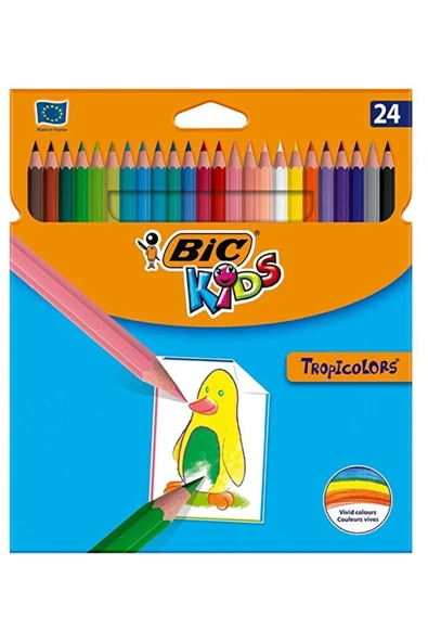 Bic Kırtasiye Marka: Bıc Kids Tropicolors Kuru Boya Kalemi Uzun 24 Renk Kategori: Kuru Boya Kalemi ürün görseli 1