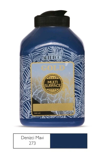 Artdeco lisans kırtasiye Gold Multi Surface Akrilik Boya 500 Ml. 273 Denizci Mavi ürün görseli 1