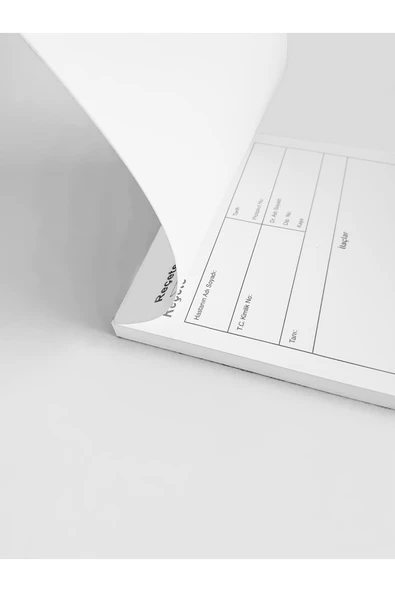 Kampus Kırtasiyem Reçete-100'er Yapraklı 5 Cilt-80gr/m² 1. Hamur Beyaz Kağıda Baskılı-üstten Tutkallı-koparılabilir-a5 - Resim 3