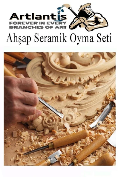 Gülpaş Kırtasiye Ahşap Seramik Oyma Seti 6 lı 1 Paket İskarpela Seti Paslanmaz Çelik Bıçaklı Ağaç Oyma Heykel Hobi Kr - Resim 5