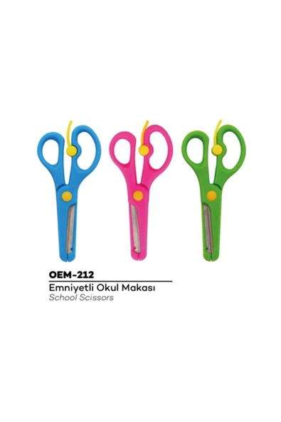 Osaka Öğrenci Makası Pembe 2 Adet. Korumalı Paslanmaz Çelik - Resim 2