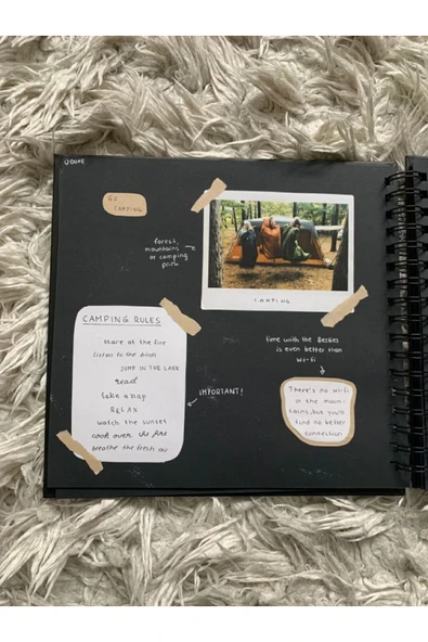 Pastel Siyah Defter ve Beyaz Jel Kalem Seti - Resim 6