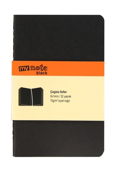 Umur Kırtasiye Mynote Siyah İkili Defter 9x14cm 32 Yaprak 70gr N:MYN106-Ç ürün görseli 1