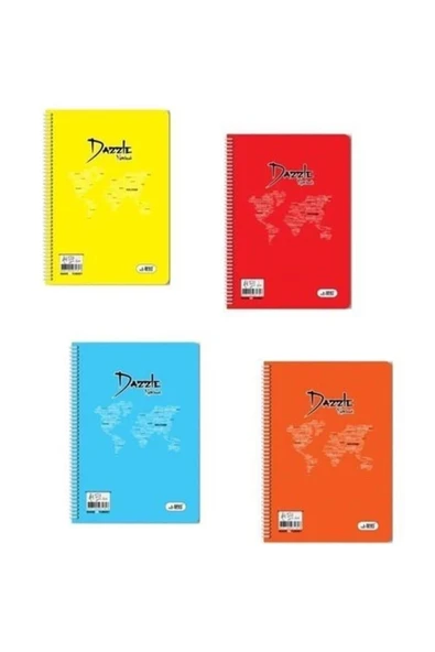 UMUT DEFTER Spiralli Defter Dazzle Plastik Kapak A5 72-4 Yaprak Kareli Karışık Rekli ürün görseli 1