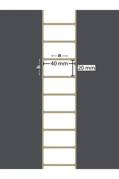 Kampus Kırtasiyem 20x40 Mm Termal Barkod Etiketi Yaıpışkanlı Etiket (1 Rulo = 2000 Adet) - Resim 2