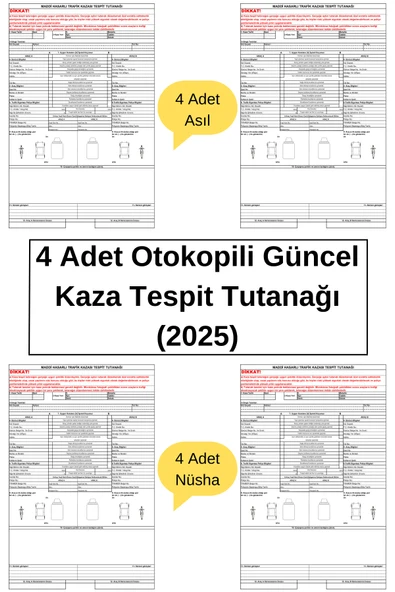 Kampus Kırtasiyem 4 Adet Otokopili Güncel Kaza Tespit Tutanağı (2025) ürün görseli 1