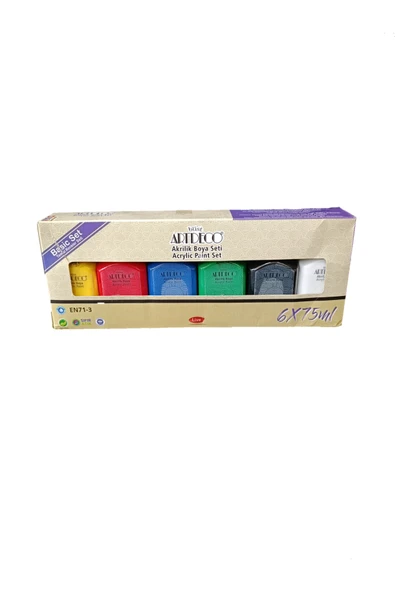 Artdeco lisans kırtasiye 6 lı Akrilik Boya Seti 6x75ml Ana Canlı Renkler Basic Set Artdeco Güncel Üretim ürün görseli 1