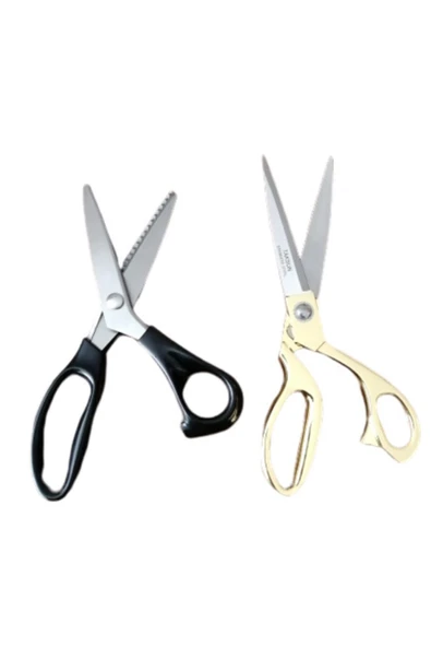 Golden Taksun Zigzag Sürfile Makası Ve Deri Kumaş Kot Kesim Terzi Makası - Resim 2