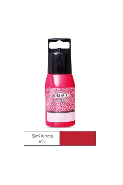 Artdeco lisans kırtasiye Y-041c-695 Simli Boyutlu Boya 50 ml Kırmızı - Resim 2