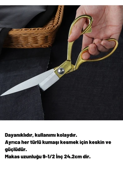 Artus Tedarik Profesyonel Metal Terzi Makası Altın Renkli Ve Iplik Temizleme Makası - Resim 4