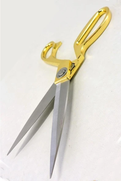 Kampus Kırtasiyem Kumaş Terzi Makası Paslanmaz Çelik Altın Rengi 24 Cm 9.5" - Resim 5