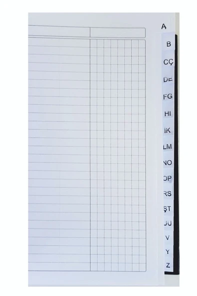 Gülpaş Kırtasiye Suni Deri Kapak Ticari Fihrist 20x28 20'li Her Bölüm 20 Sayfa Büyük Boy - Resim 3