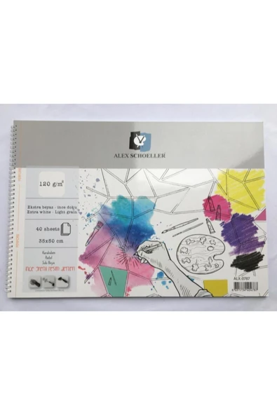 Alex Schoeller Schoeller Spralli Suluboya-karakalem-pastel Resim Defteri 35x50cm 120gr 40 Yaprak Alx-0787 ürün görseli 1