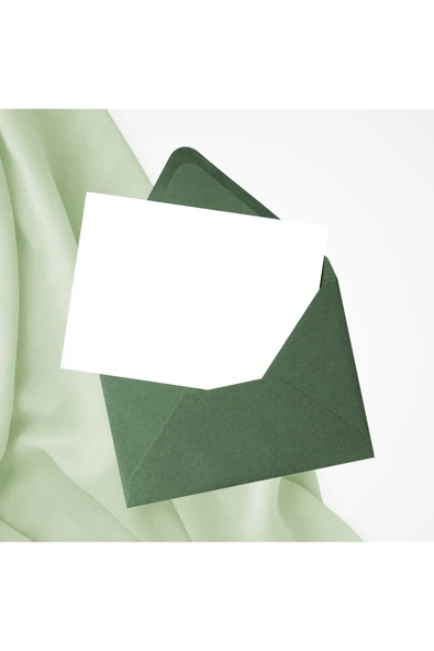 Kampus Kırtasiyem 50 Adet Yeşil Davetiye Zarfı, Kaliteli Mektup Zarf 13x18 Cm (110GR) - Resim 4
