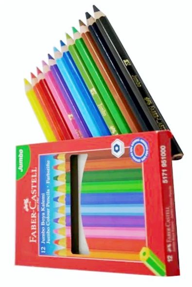 Faber Castell L - Jumbo Kuru Boya 12 Renk Tam Boy 951000 - Resim 4