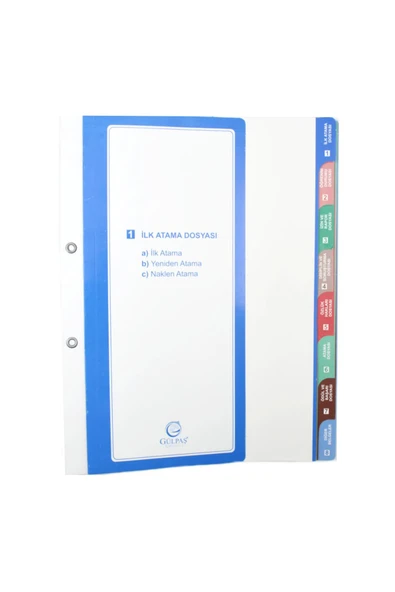 Gülpaş Kırtasiye Gülpaş Öğretmen Özlük Dosyası İçi 8 Dosya Kod:699 ürün görseli