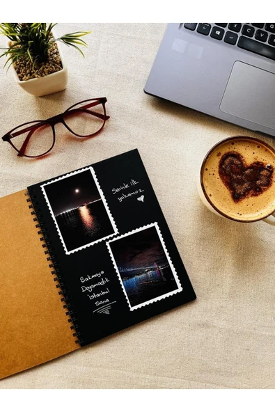 Kampus Kırtasiyem Siyah Yapraklı Defter Spiralli 14x20 90gr. 40 Sayfa Ve Beyaz Kaliteli Jel Kalem Hediyeli-t489 - Resim 5