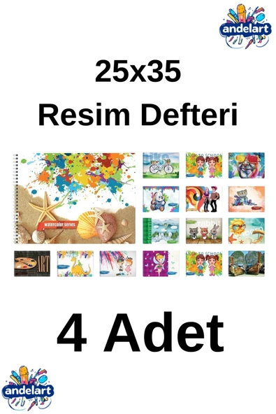 andelart Resim Defteri Spiralli Karton Kapak 15 Yp 25x35 4 Adet ürün görseli 1