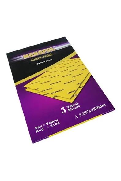 Monopol Karbon Kağıdı A3 5 Adet 1 Paket Karbon Kağıdı Renk Seçeneği A-3 5 Adet 1 Paket ürün görseli 1