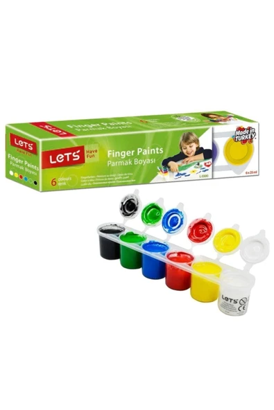 LET'S HAVE FUN 6'lı Parmak Boyası 6 Renk Parmak Boyası 6x25ml - Resim 2