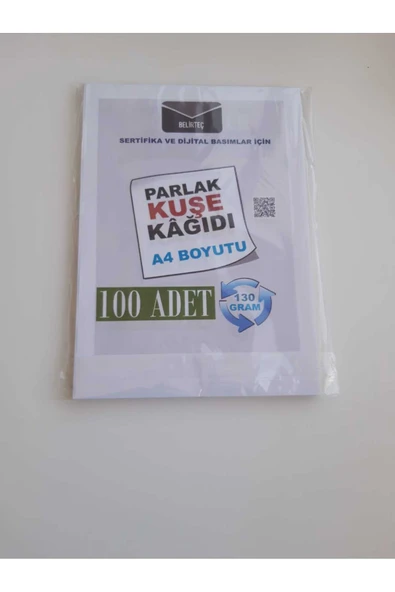 Kampüs Kırtasiyem A4 Kuşe Kağıdı 130 Gram Sertifika ve Dijital Basımlar İçin Lazer Yazıcılara Uygun 100 Adet ürün görseli 1