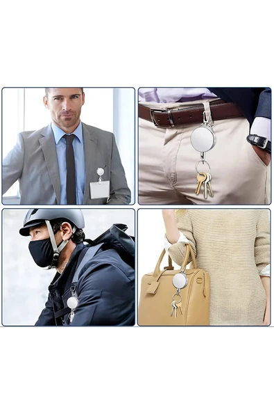 Kampüs Kırtasiyem Full Metal Premium Çelik Kasa Yoyo Yaka Kartlık - Resim 4