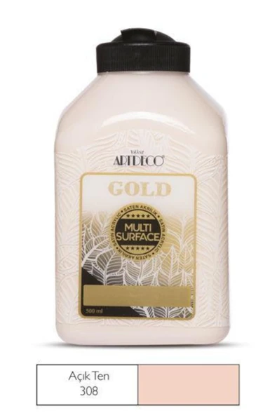 Artdeco lisans kırtasiye Gold Multi Surface Akrilik Boya 500 ml. 308 AÇIK TEN ürün görseli 1