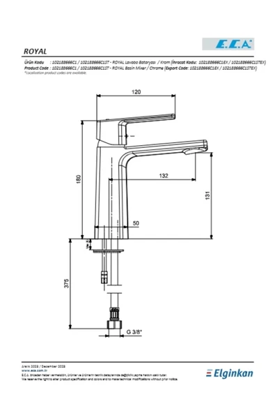 Eca Royal Lavabo Bataryası Mat Siyah - Resim 2