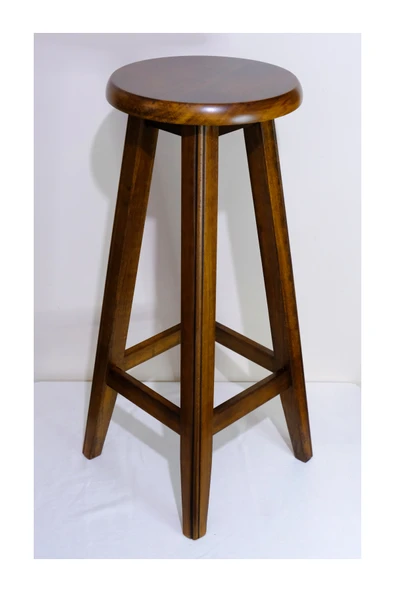 ARMES EV CONCEPT El Yapımı Doğal Ahşap Yuvarlak Tabure (60 CM) – Şık Ve Dayanıklı - Resim 3