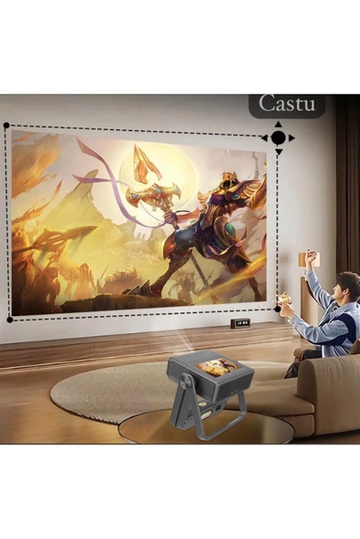 CATSU A3 TABLETLİ Taşınabilir Powerbankli 4K Destekli 1080P Android Sistemli Sinema Projeksiyon Cihazı ürün görseli