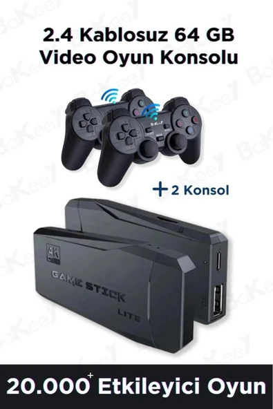 LENSUN ATARİ  4khd Retro Game Stick 90 Lı Yıllar Atari Makinası Oyunları 20000 Oyunlu Konsolu - Resim 5