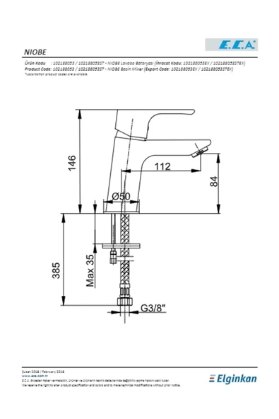 Eca Niobe Lavabo Bataryası - Resim 2