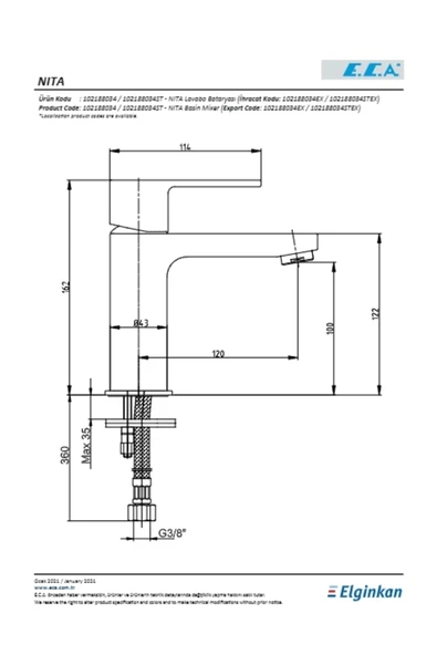 Eca Nita Lavabo Bataryası - Resim 2