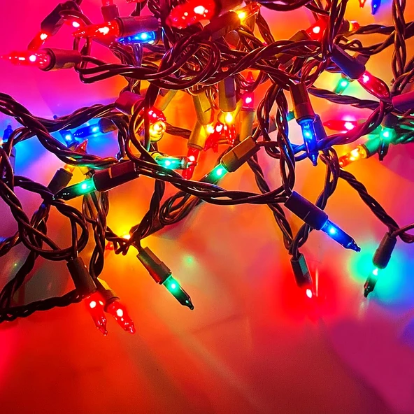 Kızılkaya Siyah Kablo Renkli Fişli Işık 32 Ampül 2,5 mt (EMFR-8815) ürün görseli