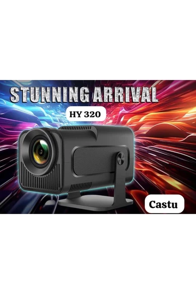 CATSU Hy320 Mini Siyah Taşınabilir Sinema Projektörü 4k 720p Ev Sineması Bluetooth Android Projeksiyon ürün görseli