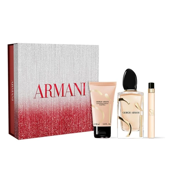 Giorgio Armani Si EDP 100 ml + 10 ml + Body Lotion 50 ml Kadın Parfüm Seti ürün görseli