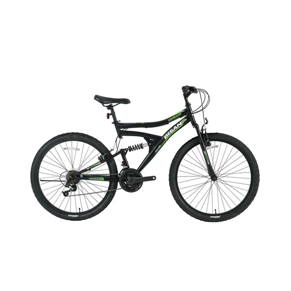 Bisan MTS 4300 Çift Amortisör 46 cm 26 Jant Dağ Bisikleti Mat Siyah / Yeşil ürün görseli 1