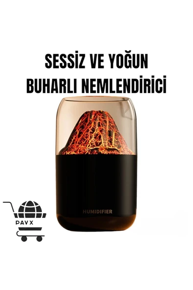 HENY 300 ml hava nemlendirici buhar makinası RGB ışıklı dekoratif yanardağ - Resim 6