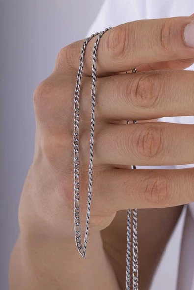 Gümüş Pazarım Oksitli Gurmet Model Erkek Çelik Zincir Kolye - Resim 3