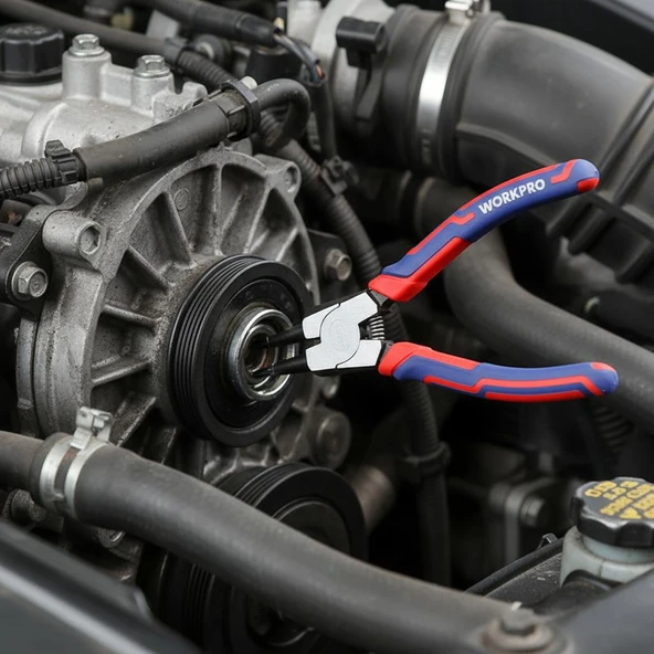 WORKPRO WP231152 180MM Cr-V Düz Yaylı Profesyonel İç Segman Pensesi - Resim 7