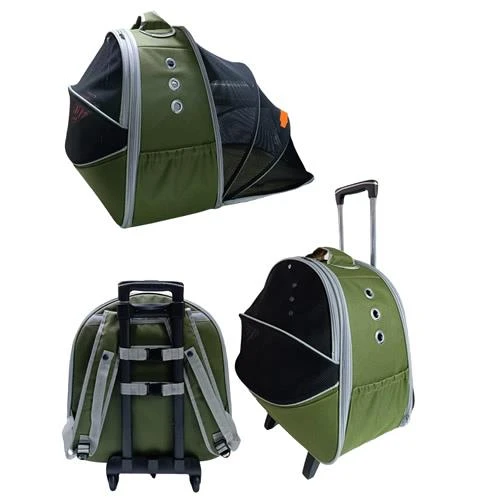 La Vista Grand Paris Tekerlekli Genişletilebilen Kedi, Küçük Köpek Taşıma Çantası Yeşil 40-40-50cm ürün görseli