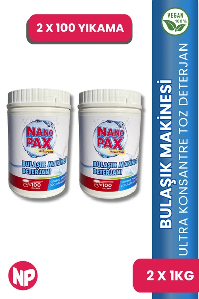 BULAŞIK MAKİNESİ PARLATICILI TOZ DETERJAN 2 X 1 KG ürün görseli