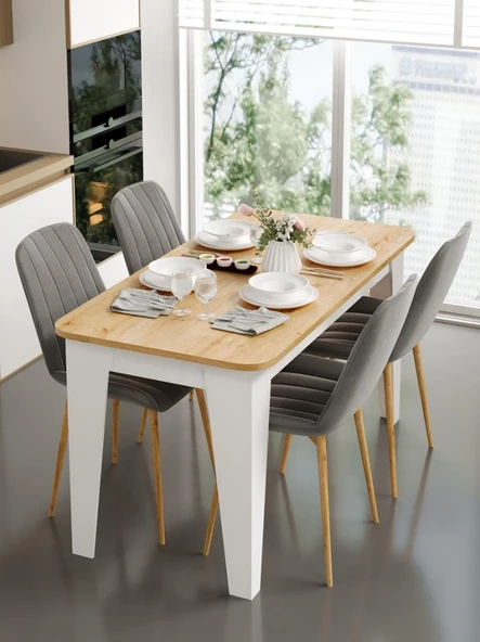 Kuzeylife Venezia Yemek Masası Safir Meşe - Resim 2