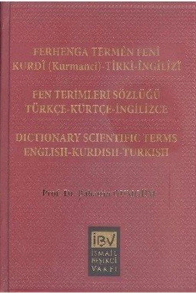 İsmail Beşikçi Vakfı Ferhenga Termen Feni Fen Terimleri Sözlüğü ürün görseli 1
