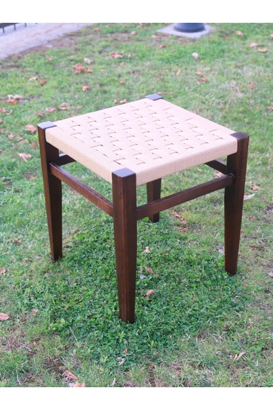 ARMES EV CONCEPT Örmeli Hasır Tabure ve Masa Takımı | 1 Masa - 2 Tabure - Resim 7