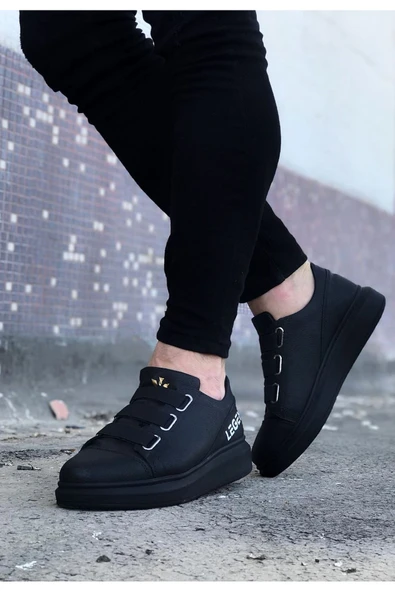 Wagoon WG029 3 Bant Legend Kömür Kalın Taban Casual Erkek Ayakkabı - Resim 3