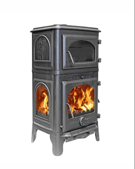 Reyo Stove Mengücek Üç Camlı Yan Kapak Fırınlı Döküm Şömine Soba - Resim 4
