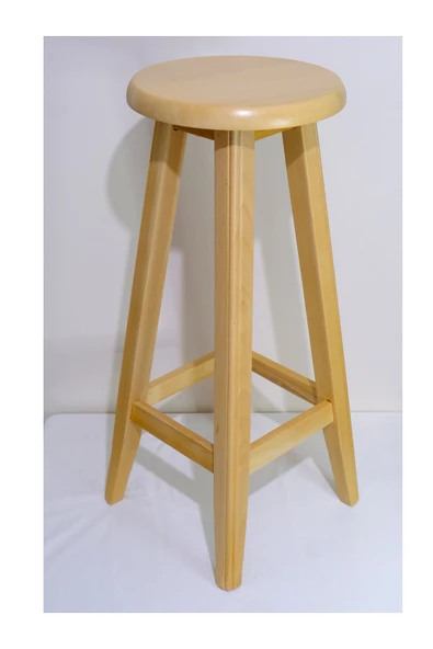 ARMES EV CONCEPT El Yapımı Doğal Ahşap Yuvarlak Tabure (60 CM) – Şık Ve Dayanıklı - Resim 3