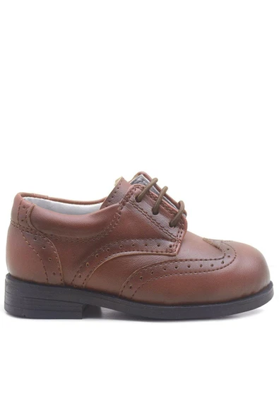Rakerplus Titan Kahverengi Bağcıklı Klasik Erkek Bebek Ayakkabı - Resim 2