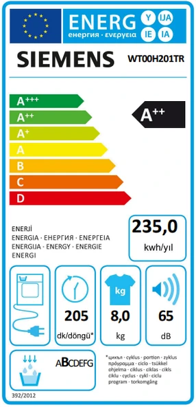Siemens iQ300 WT00H201TR 8 KG Isı Pompalı Kurutma Makinesi - Resim 4